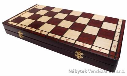dřevěné šachy vyřezávané ZAMKOWE malé 106D mad