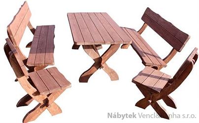 dřevěný zahradní nábytek 200 cm 1S+2L+2K euromeb 6