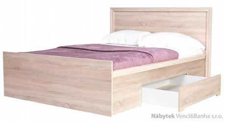 moderní dvoulůžková postel z dřevotřísky s úložným prostorem Finezja F21 maride