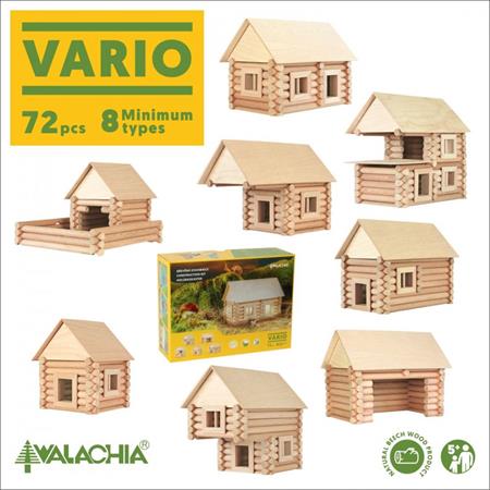 Dřevěná Skládací stavebnice VARIO 72 pcs W20 Walachia