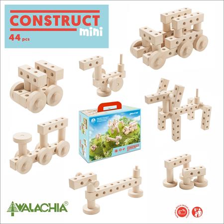 Stavebnice Dřevěná skládací CONSTRUCT mini 44 dílů W92 Walachia