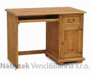 dřevěný rustikální stylový PC stolek z masivního dřeva borovice Mexicana D38 euromeb