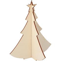 Dřevěná vánoční ozdoba dekorace 3D vánoční stromek na stojanu galanteriadrew
