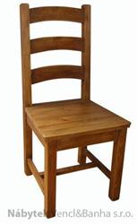dřevěná rustikální stylová jídelní židle z masivního dřeva borovice Mexicana D24med/vosk euromeb
