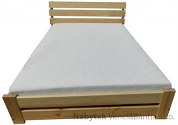 dřevěná dvoulůžková manželská postel s úložným prostorem Eldorado chalup