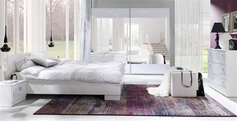 ložnicová sestava nábytku, ložnice Lux Stripes bílý /bílé pruhy maride