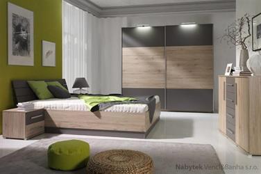 ložnicová sestava nábytku, ložnice Dione san remo / šedá maride