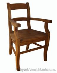 dřevěná rustikální stylová jídelní židle z masivního dřeva borovice Mexicana D20 euromeb