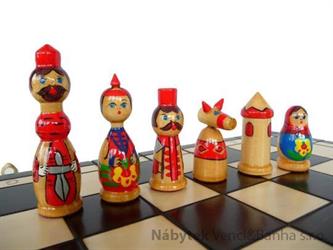dřevěné šachy umělecké BABUSZKI 137 mad