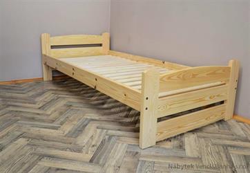 dřevěná jednolůžková postel z masivního dřeva Standart chalup