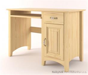 dřevěný psací stůl, PC stolek z masivního dřeva Castello CAS-S-33 drewm