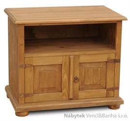 dřevěná rustikální stylová komoda RTV stolek z masivního dřeva borovice Mexicana D31 euromeb