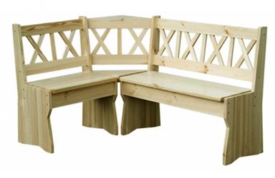 dřevěná rohová jídelní lavice z masivního dřeva borovice NAR-02 metdrew