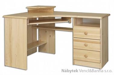 dřevěný rohový psací stůl, PC stolek z masivního dřeva BR107 pacyg