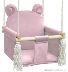 dětská dřevěná závěsná houpačka, polstrovaná Nati Bear pink