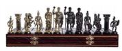 Šachy Římské zlato-černé metalizované figurky