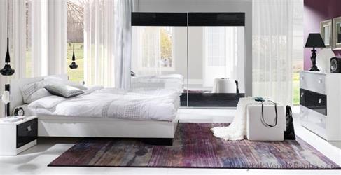 ložnicová sestava nábytku, ložnice Lux Stripes bílý / černé pruhy maride