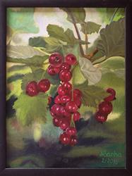Ručně malovaný obraz na plátně ovoce Rybíz